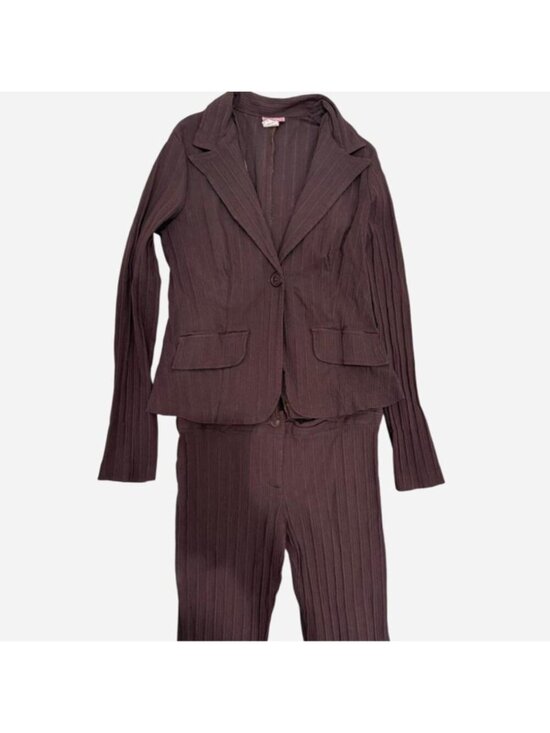 American Vintage Pants - Vintage Y2K Business Casual Two Piece Brown Stripe...